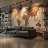 Wall Murals: Brick World Map 11