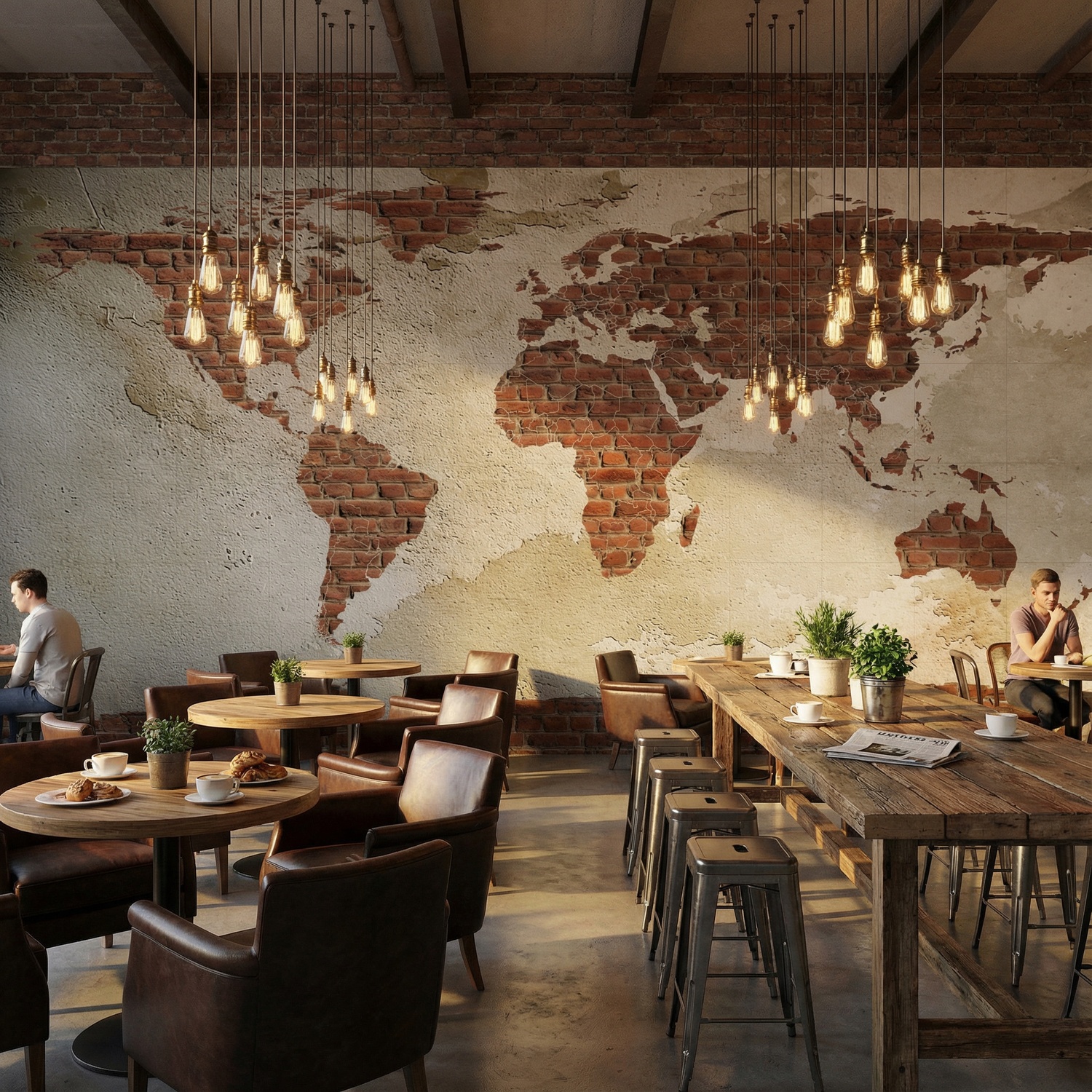 Wall Murals: Brick World Map