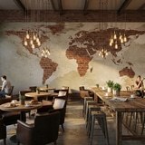 Wall Murals: Brick World Map 12