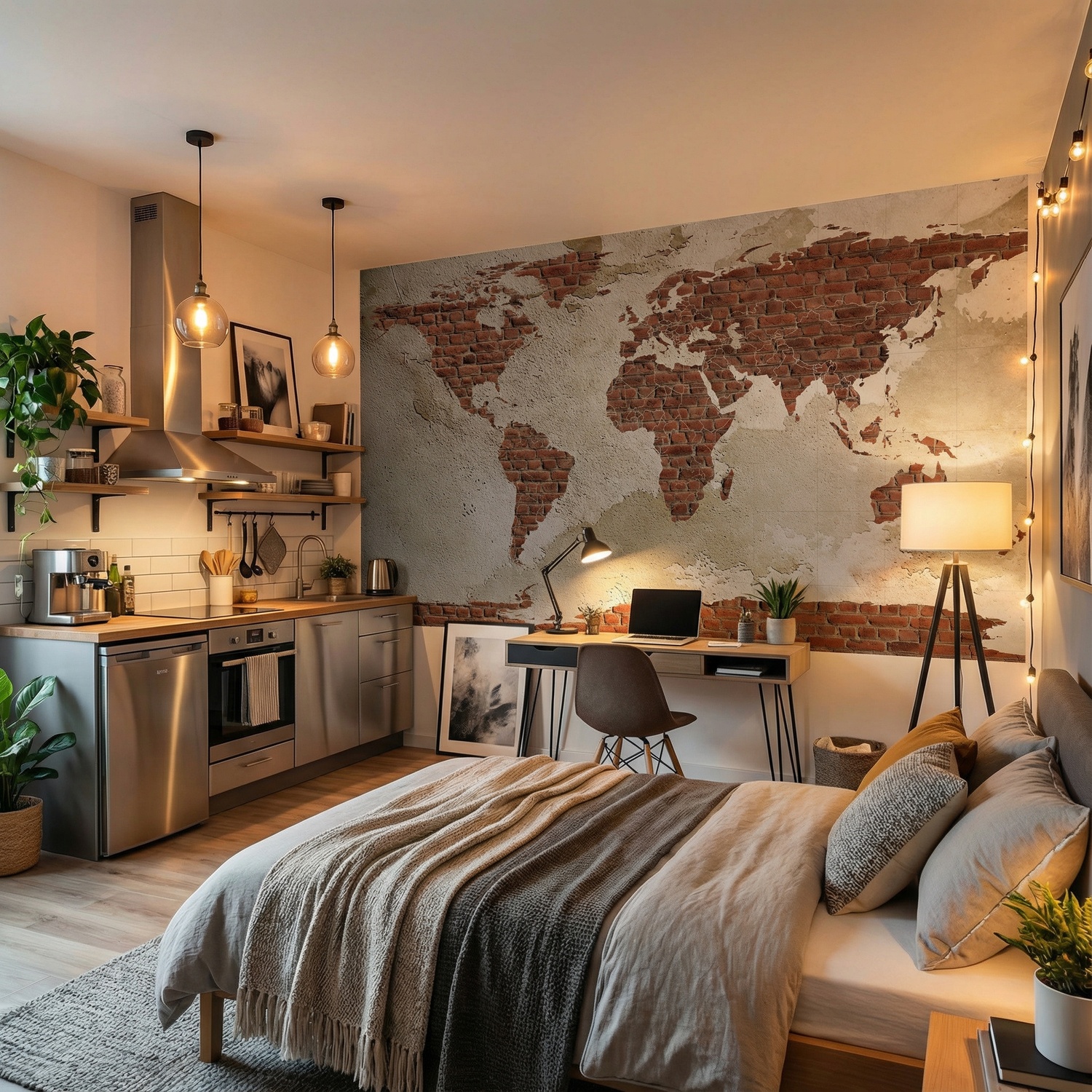 Wall Murals: Brick World Map