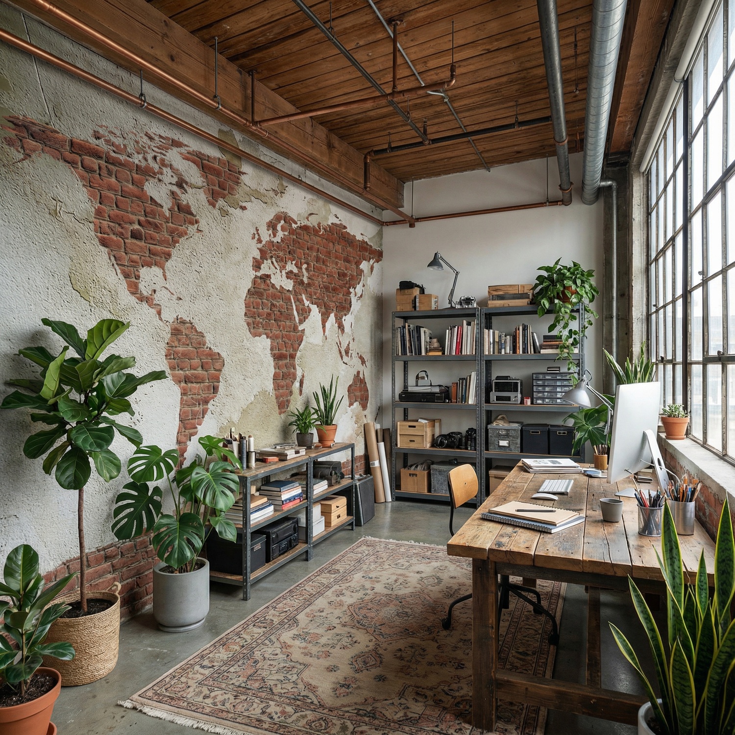 Wall Murals: Brick World Map