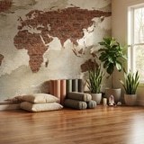 Wall Murals: Brick World Map 21