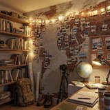 Wall Murals: Brick World Map 22