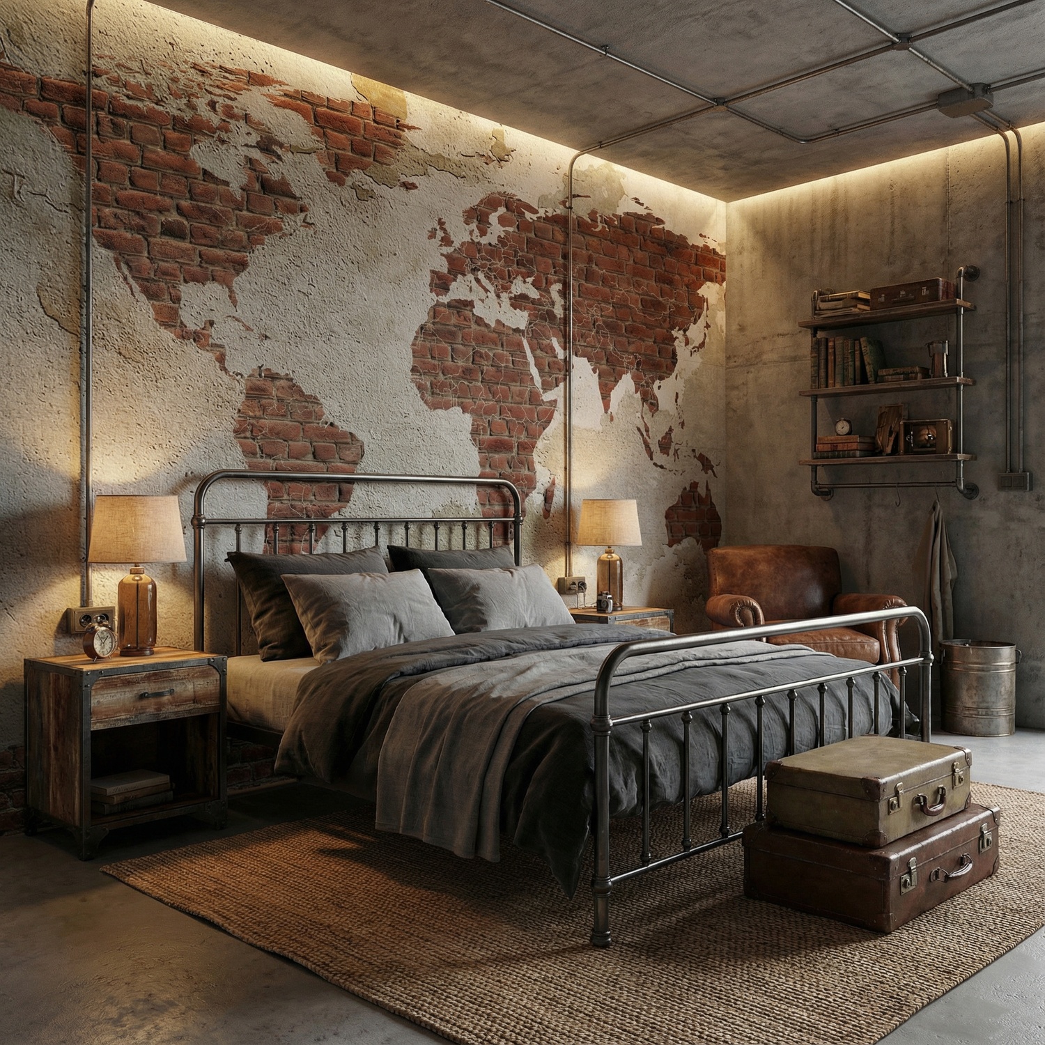 Wall Murals: Brick World Map