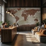 Wall Murals: Brick World Map 6