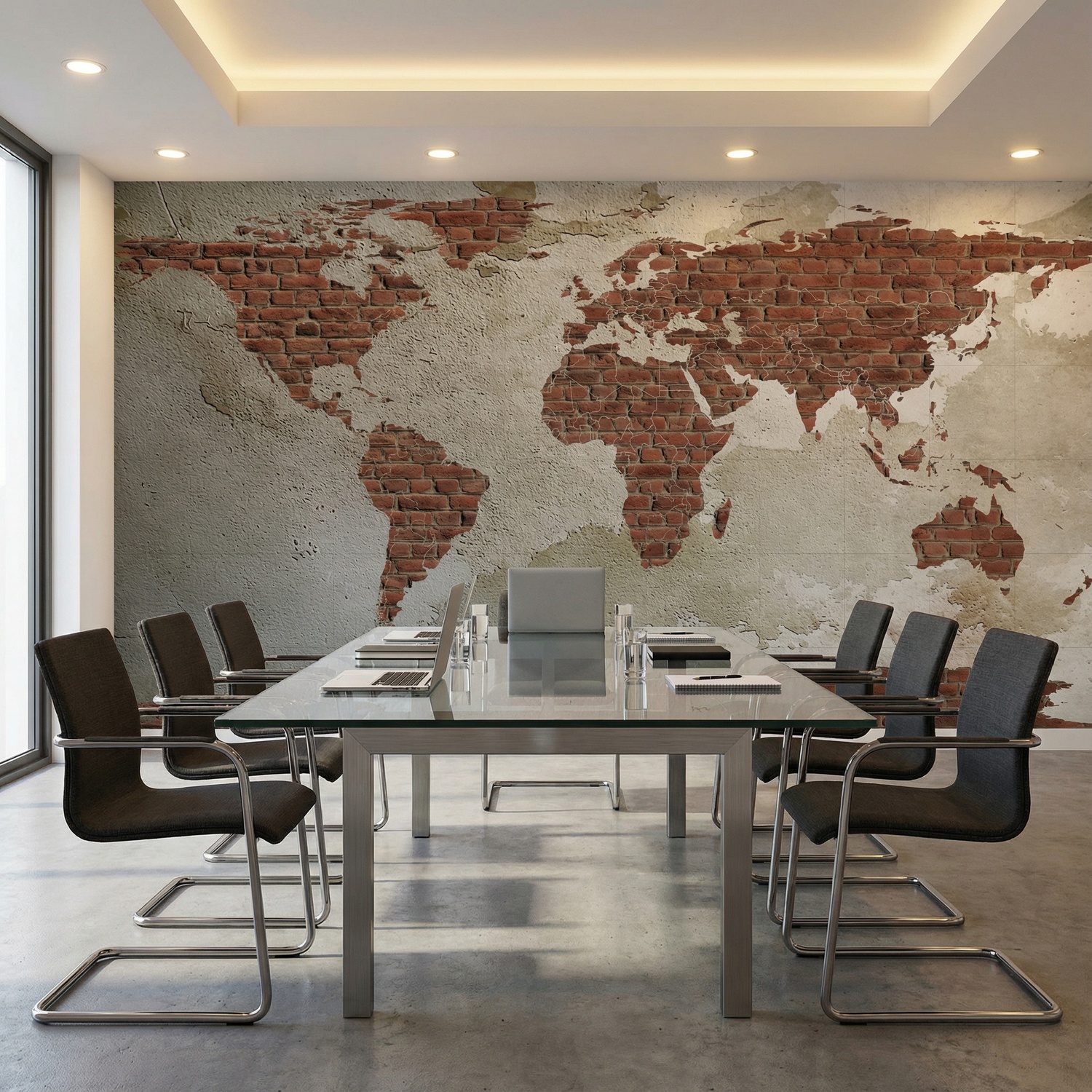Wall Murals: Brick World Map