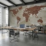 Wall Murals: Brick World Map 8