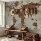 Wall Murals: Brick World Map 10