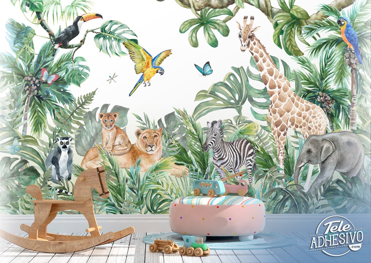 Wall Murals: Animals in Watercolour 