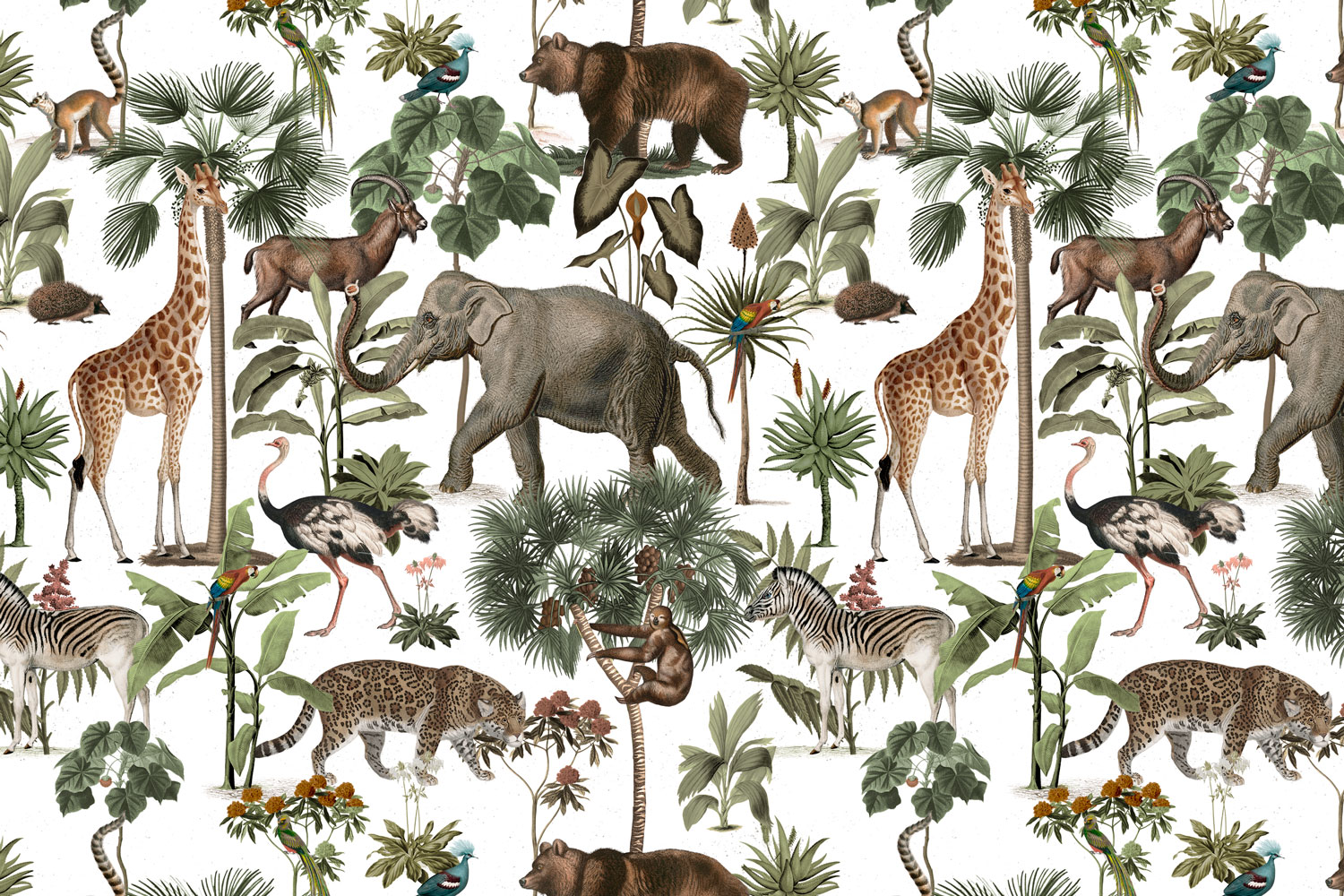 Wall Murals: Collage Animals