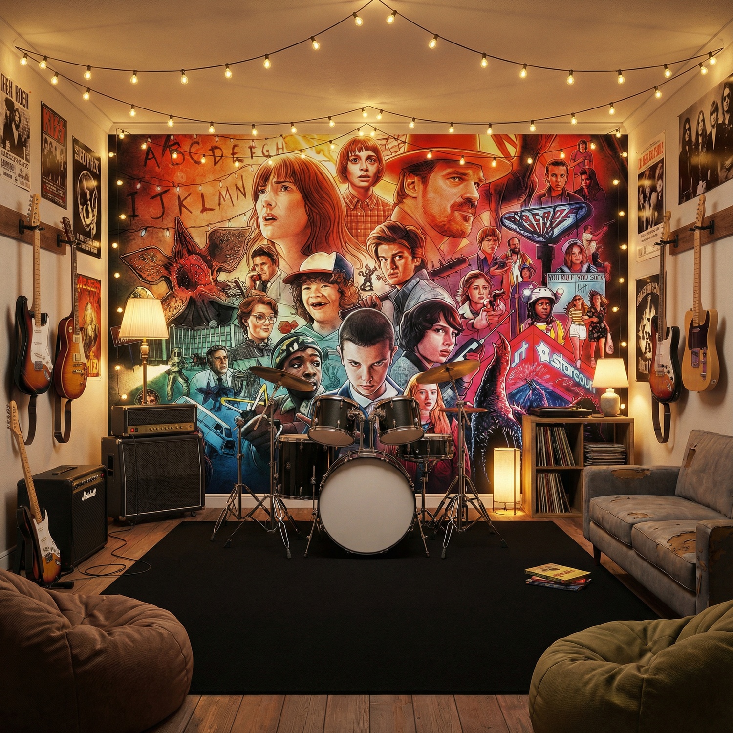 Wall Murals: Stranger Things Drawing
