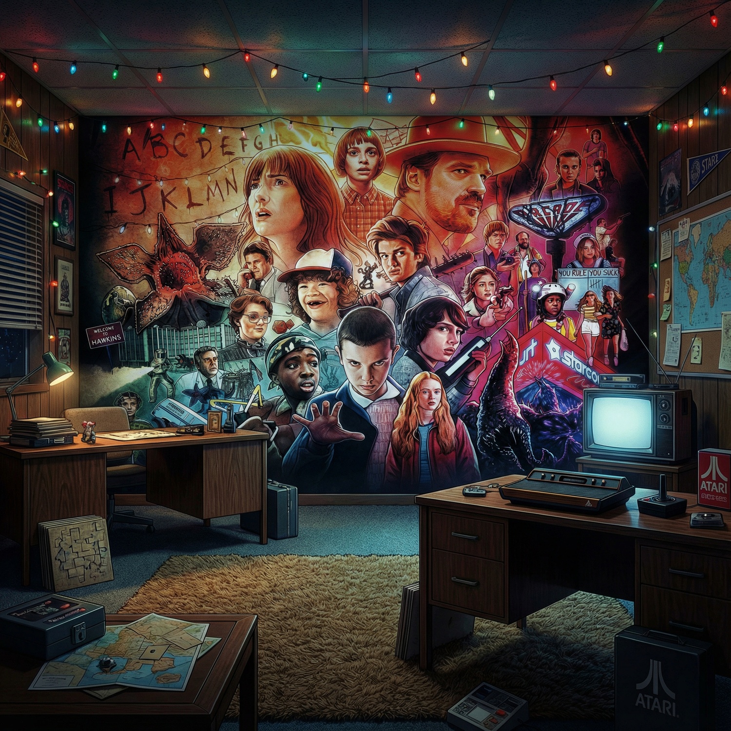 Wall Murals: Stranger Things Drawing