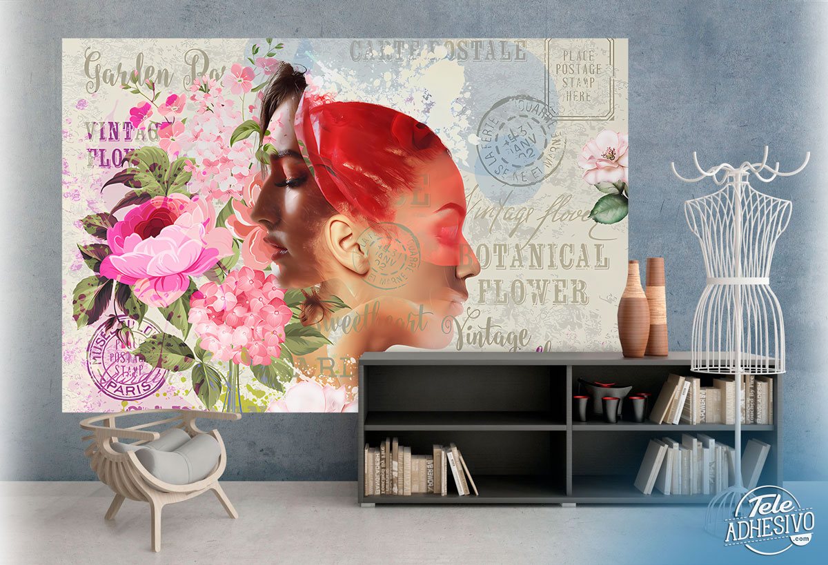 Wall Murals: Botanical collage