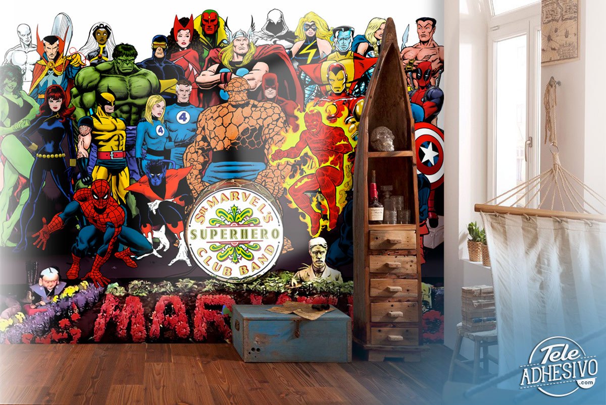 Wall Murals: Marvel superhero club band