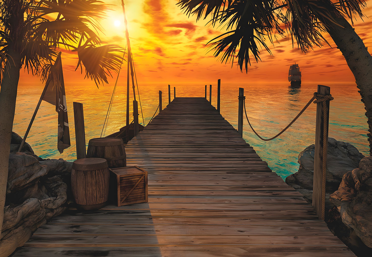 Wall Murals: Pirate dock