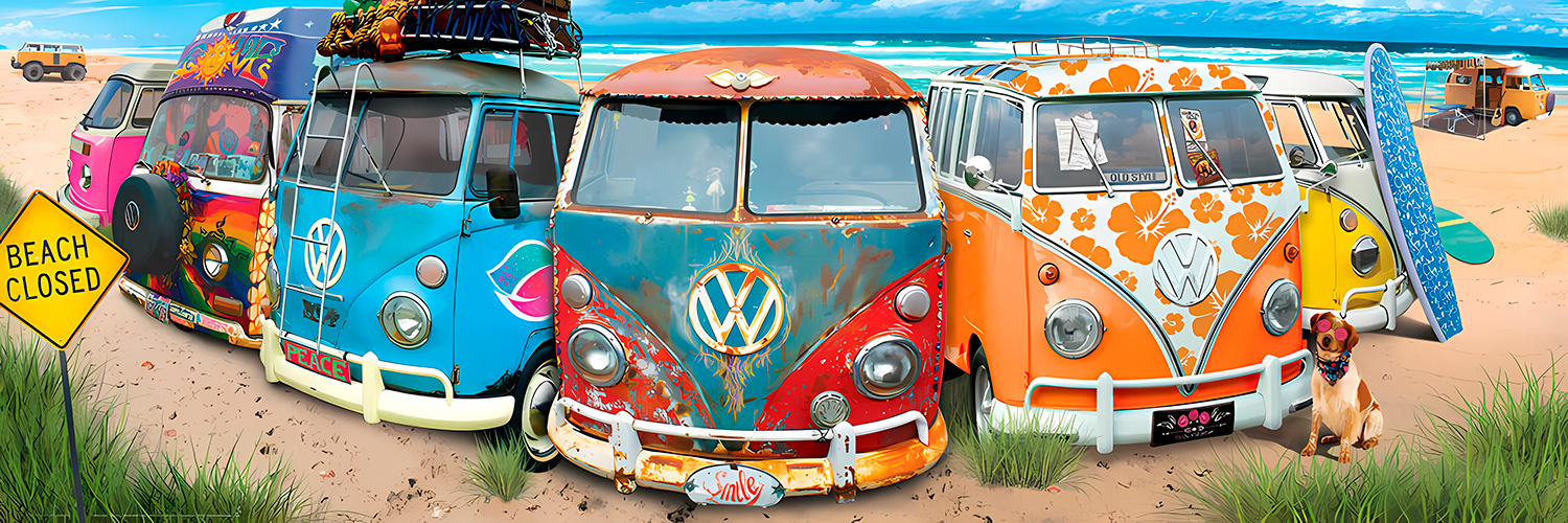 Wall Murals: Surf vans