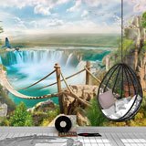 Wall Murals: Bridge over waterfalls 2