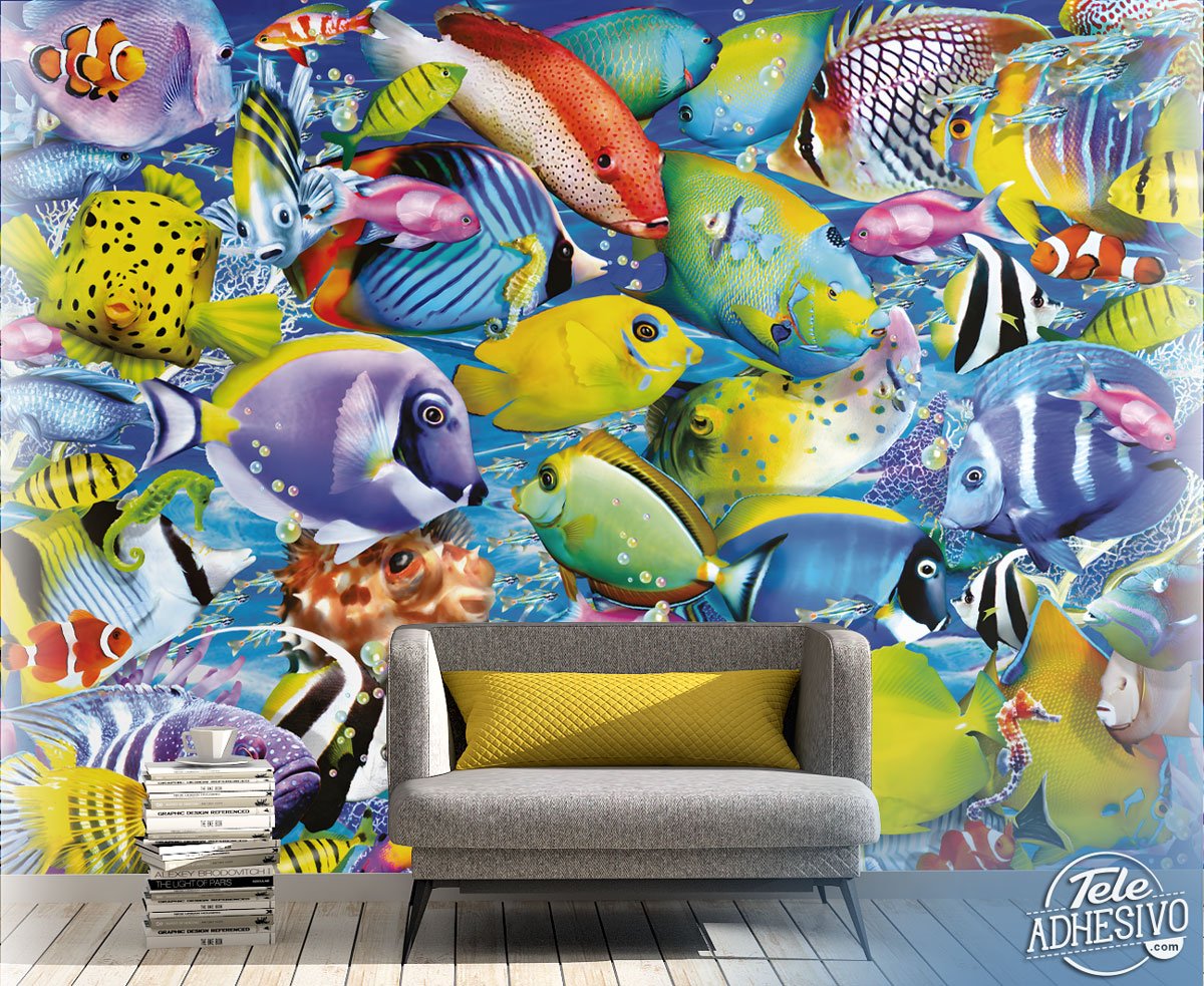 Wall Murals: Fish collage