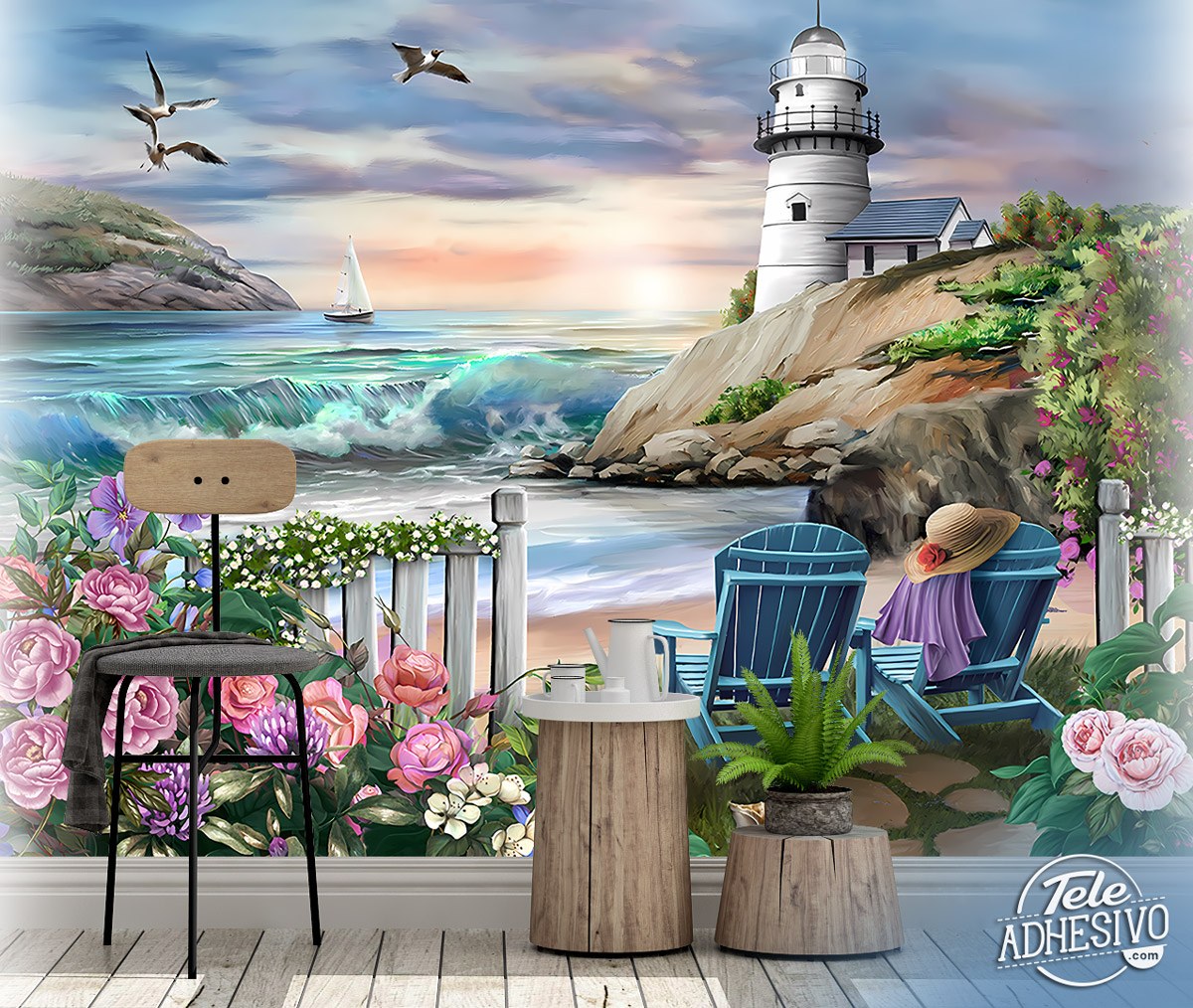 Wall Murals: Garden by the sea