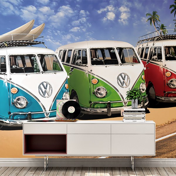 Wall Murals: Volkswagen surfer vans