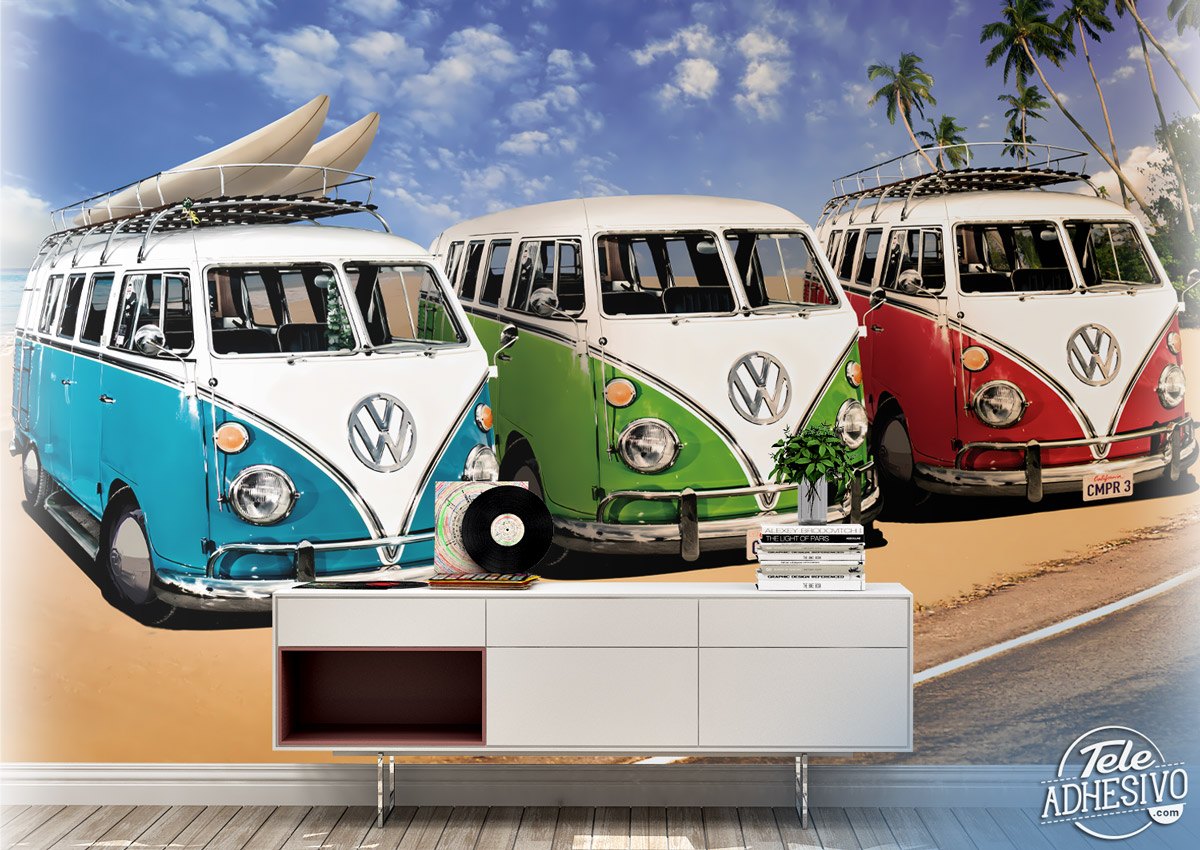 Wall Murals: Volkswagen surfer vans
