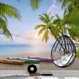 Wall Murals: Sunset on a Caribbean beach 2