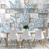 Wall Murals: Floral squares 2