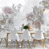 Wall Murals: Pastel flowers and ornaments 2