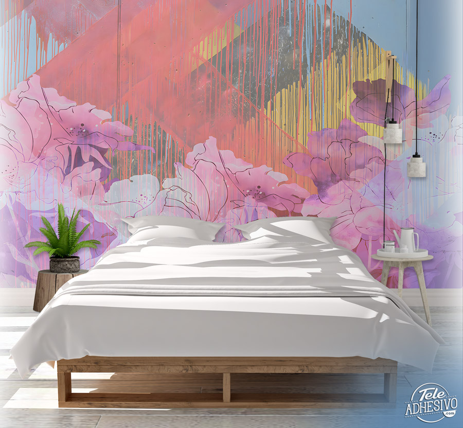 Wall Murals: Jets of paint and flowers