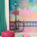 Wall Murals: Bicycle and lamppost fantasy 2