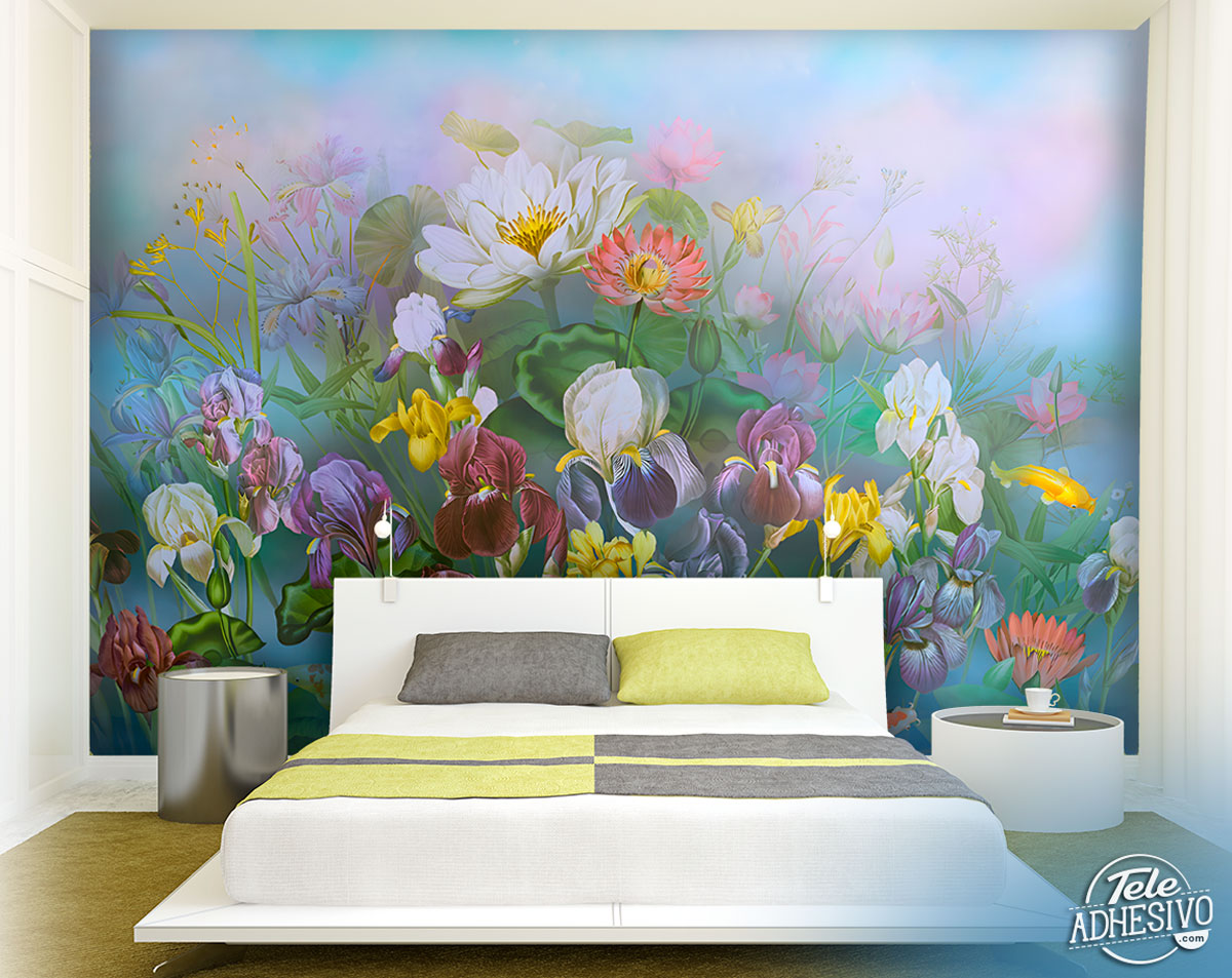 Wall Murals: Painted flowers