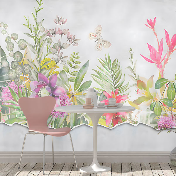 Wall Murals: Flowers painted on the wall 0