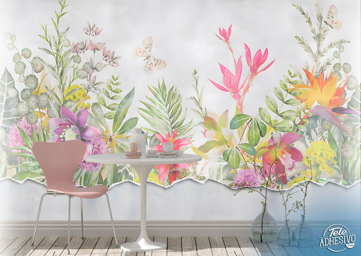 Wall Murals: Flowers painted on the wall