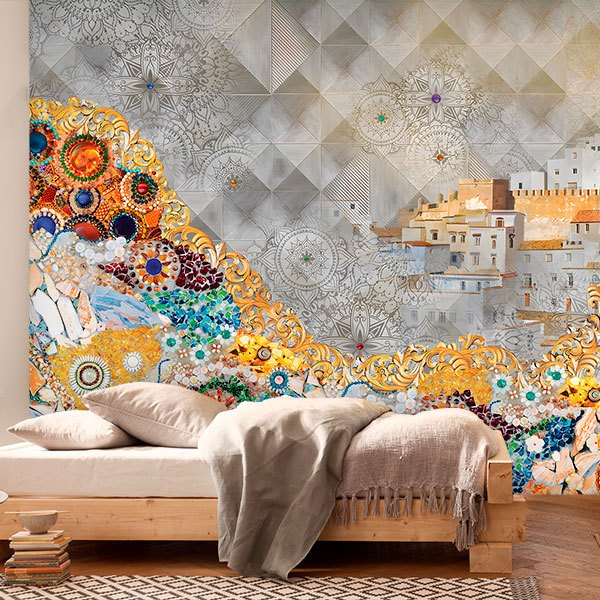 Wall Murals: Village mosaic and ornaments