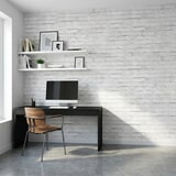 Wall Murals: Worn white brick texture 11