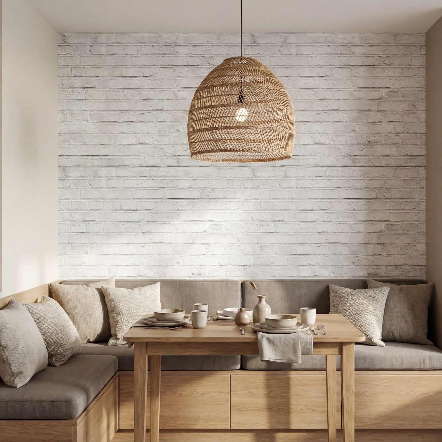 Wall Murals: Worn white brick texture