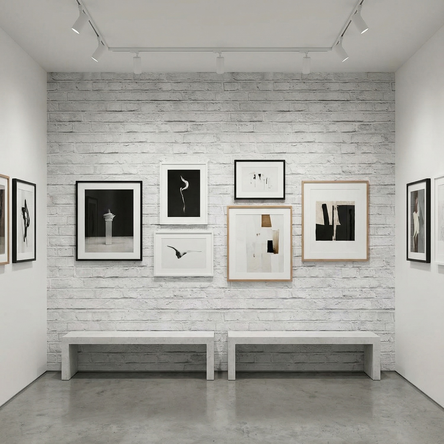 Wall Murals: Worn white brick texture