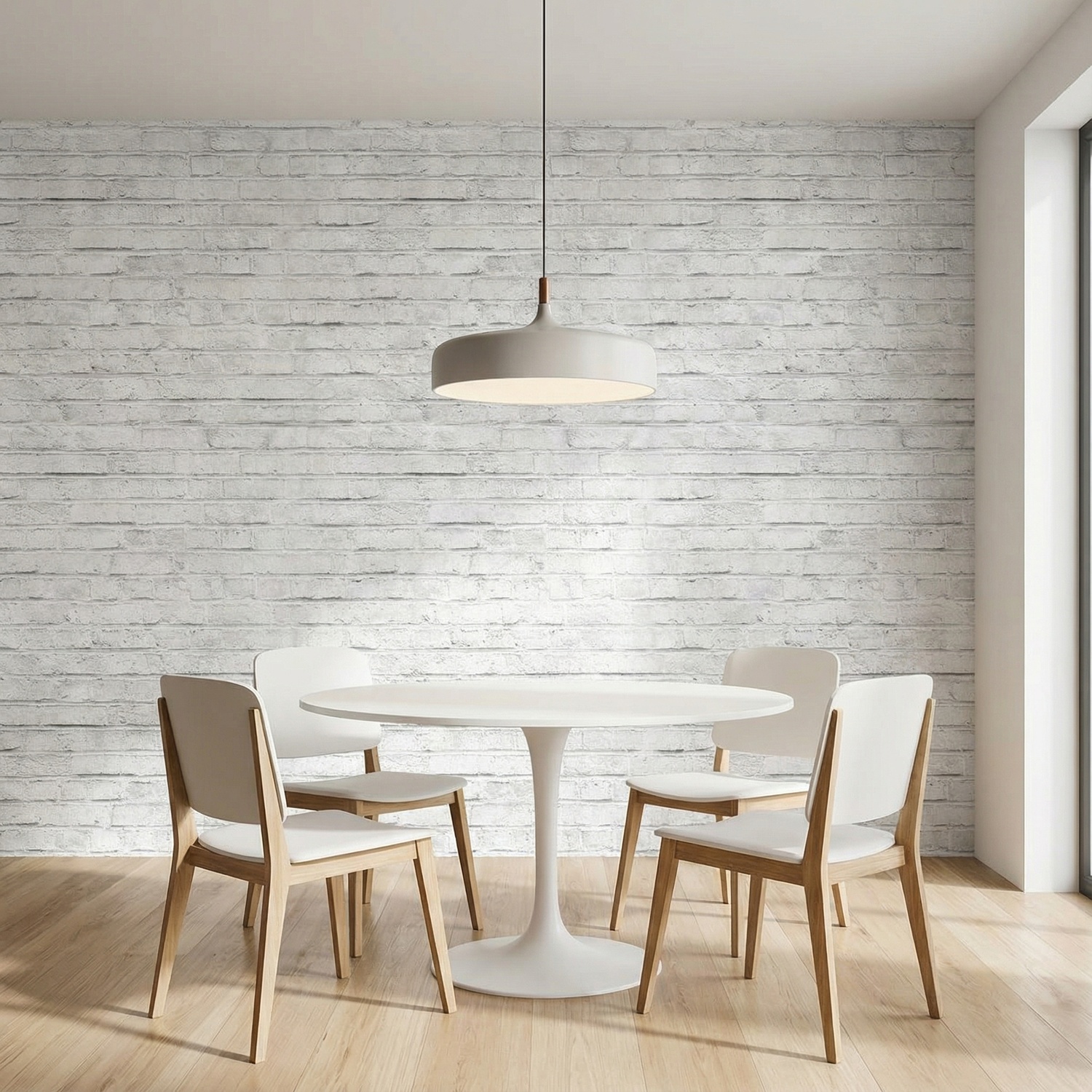 Wall Murals: Worn white brick texture