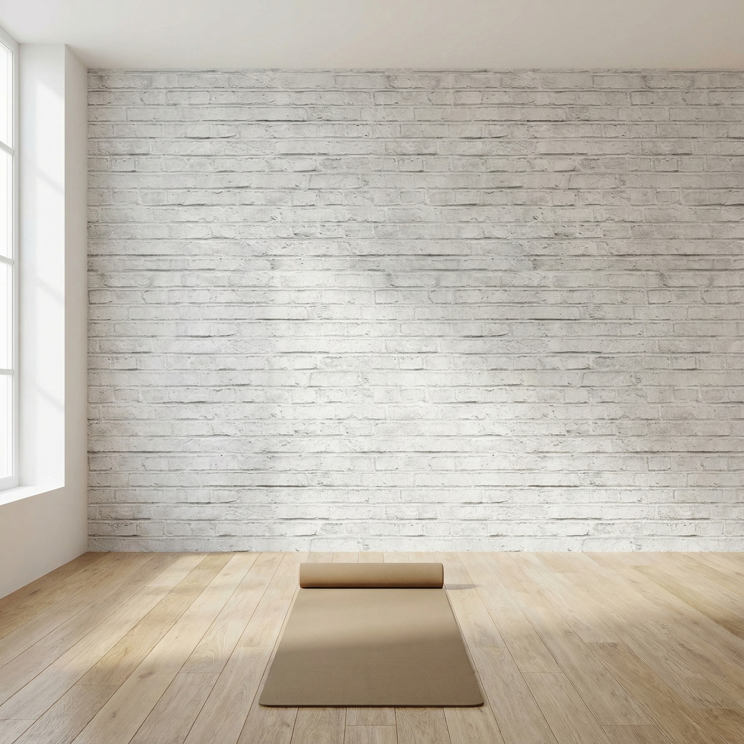 Wall Murals: Worn white brick texture