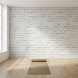 Wall Murals: Worn white brick texture 8