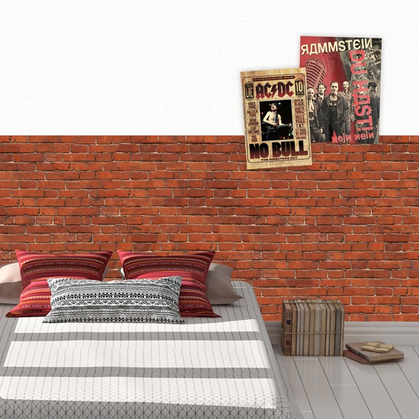 Wall Murals: Rustic red brick texture