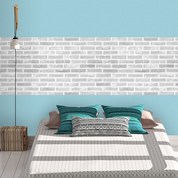 Wall Murals: Light gray brick texture