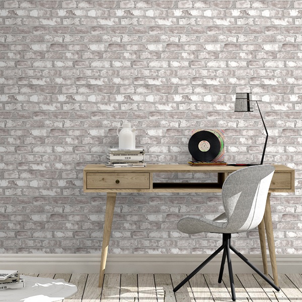 Wall Murals: Light brick texture worn 0