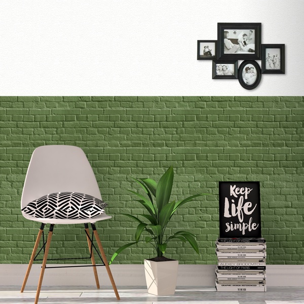 Wall Murals: Green brick texture