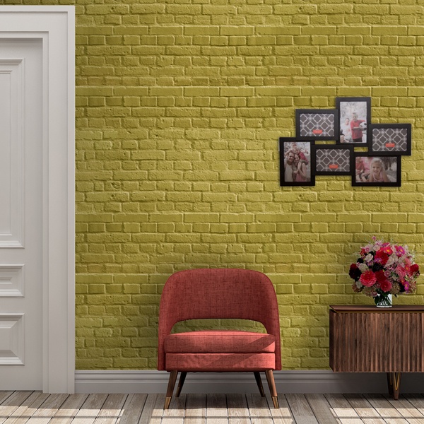 Wall Murals: Mustard brick texture 0
