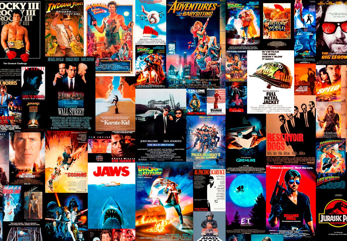 Wall Murals: Collage Posters of 80s and 90s Movies