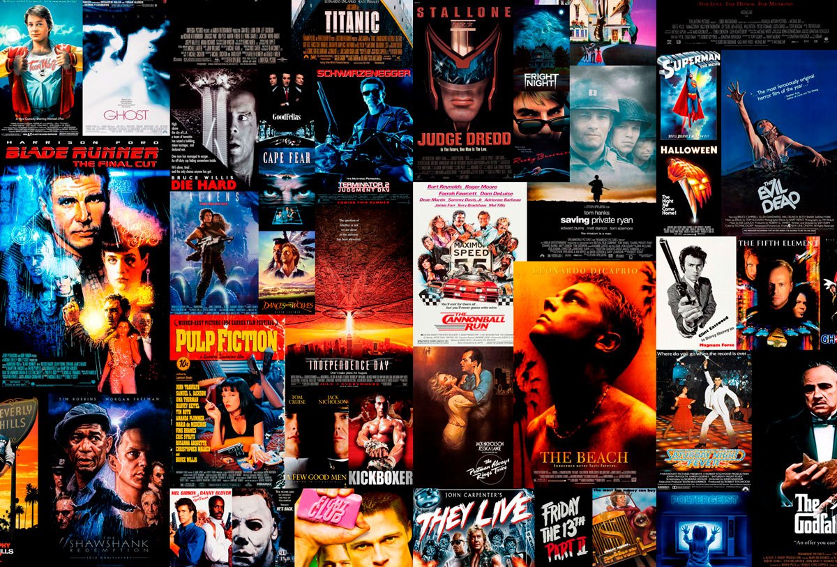 Wall Murals: Collage Posters of 80s and 90s Movies