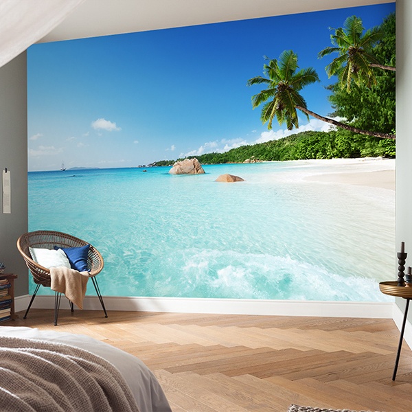 Wall Murals: Beach of Anse Lazio Seychelles 0