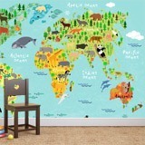 Wall Murals: World map children 3