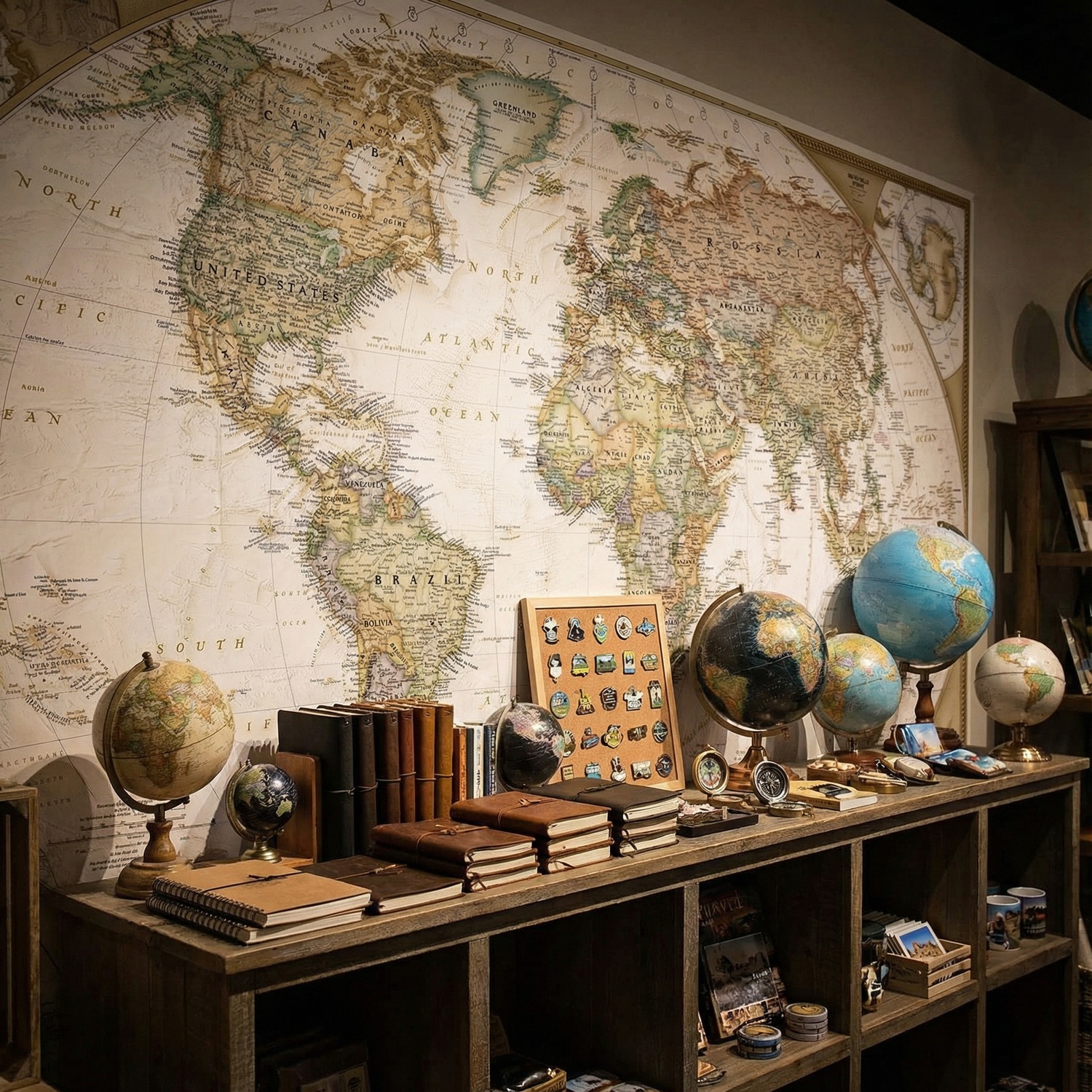 Wall Murals: Vintage Political World Map